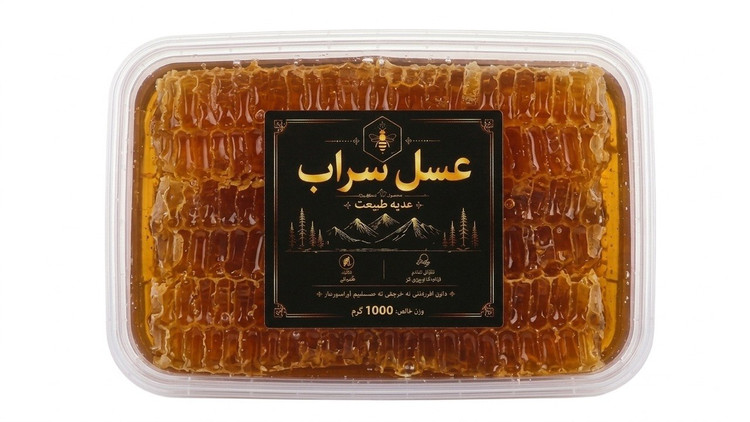عسل طبیعی موم دار سراب یک کیلویی