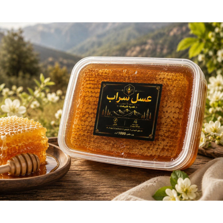 عسل طبیعی موم دار سراب یک کیلویی
